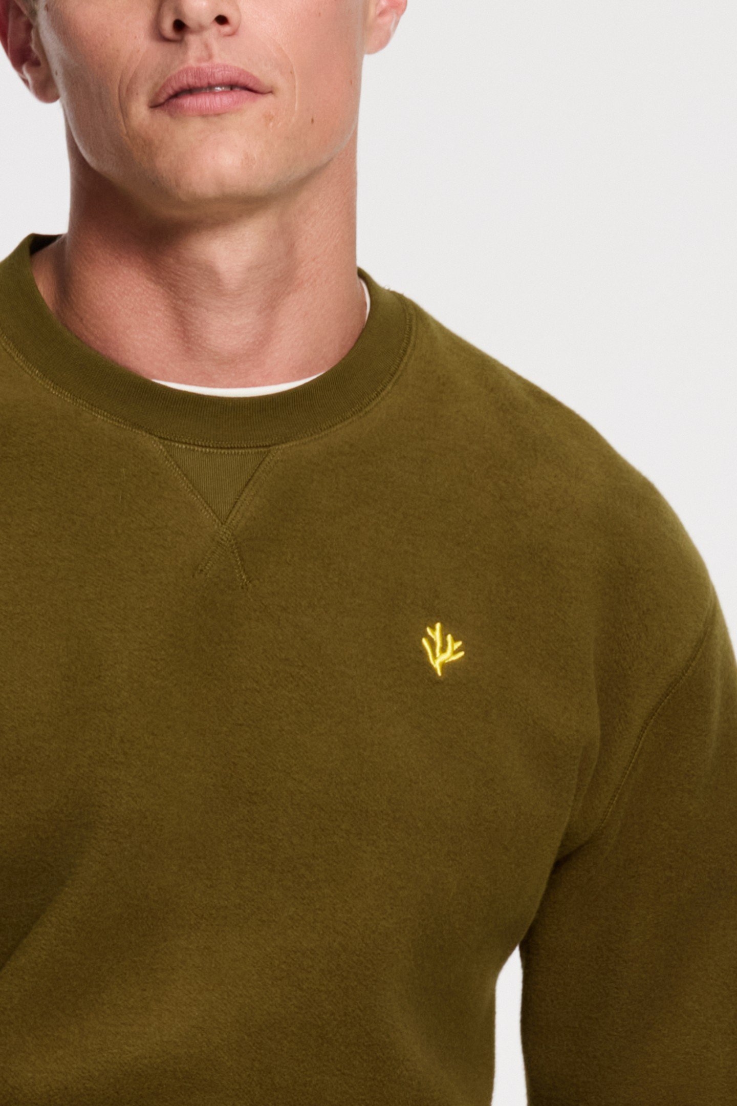 KYLE RELAXED FIT CORAL LOGO SWEATER GREEN OLIVE 6