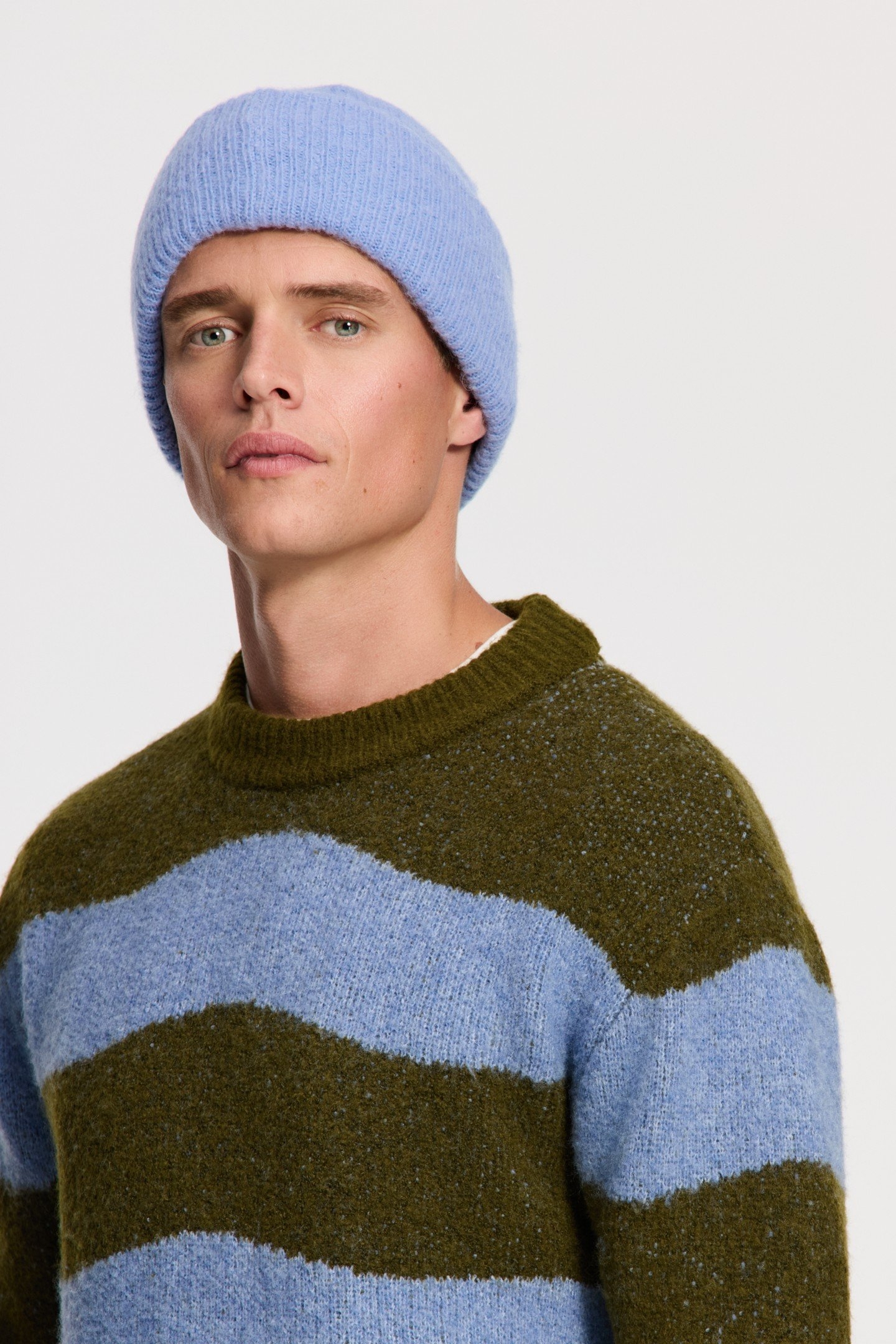 PIKE RELAXED FIT WAVE PULLOVER GREEN BLUE WAVE 2