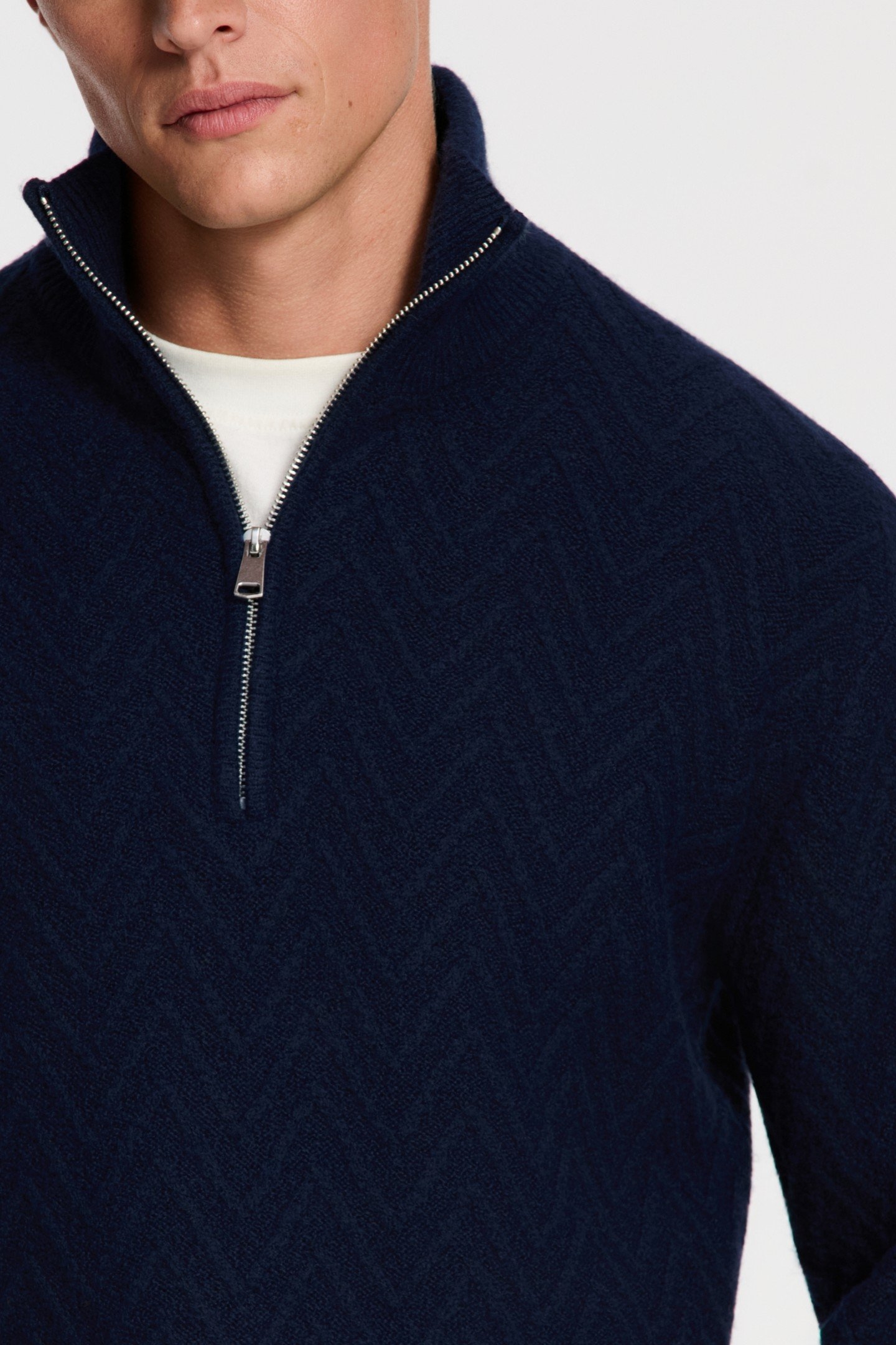 PIKE RELAXED FIT ZIGZAG PULLOVER BLUE DARK NAVY 7