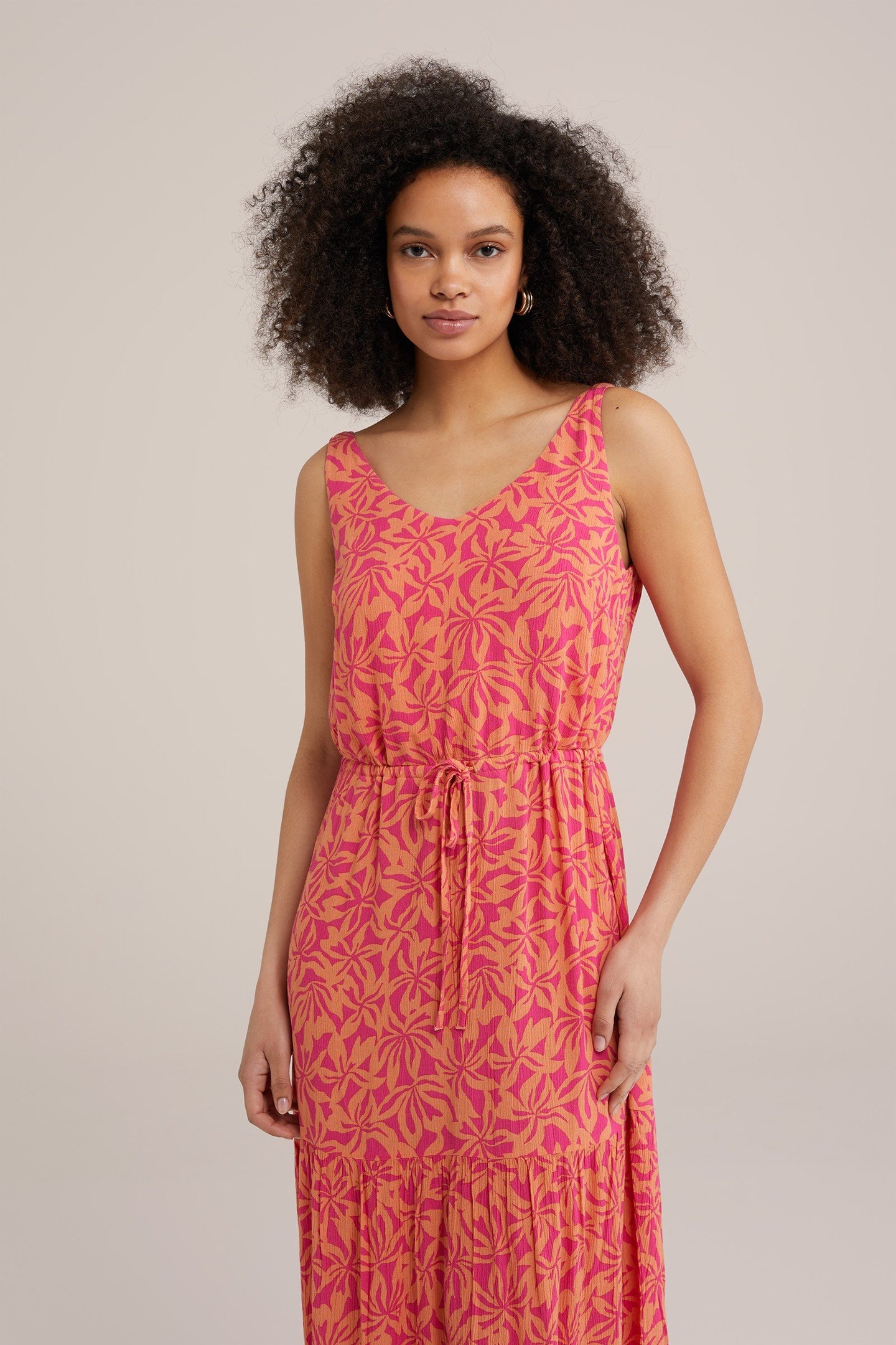 DRESS MAXI LENGTH BRIGHT PINK 3