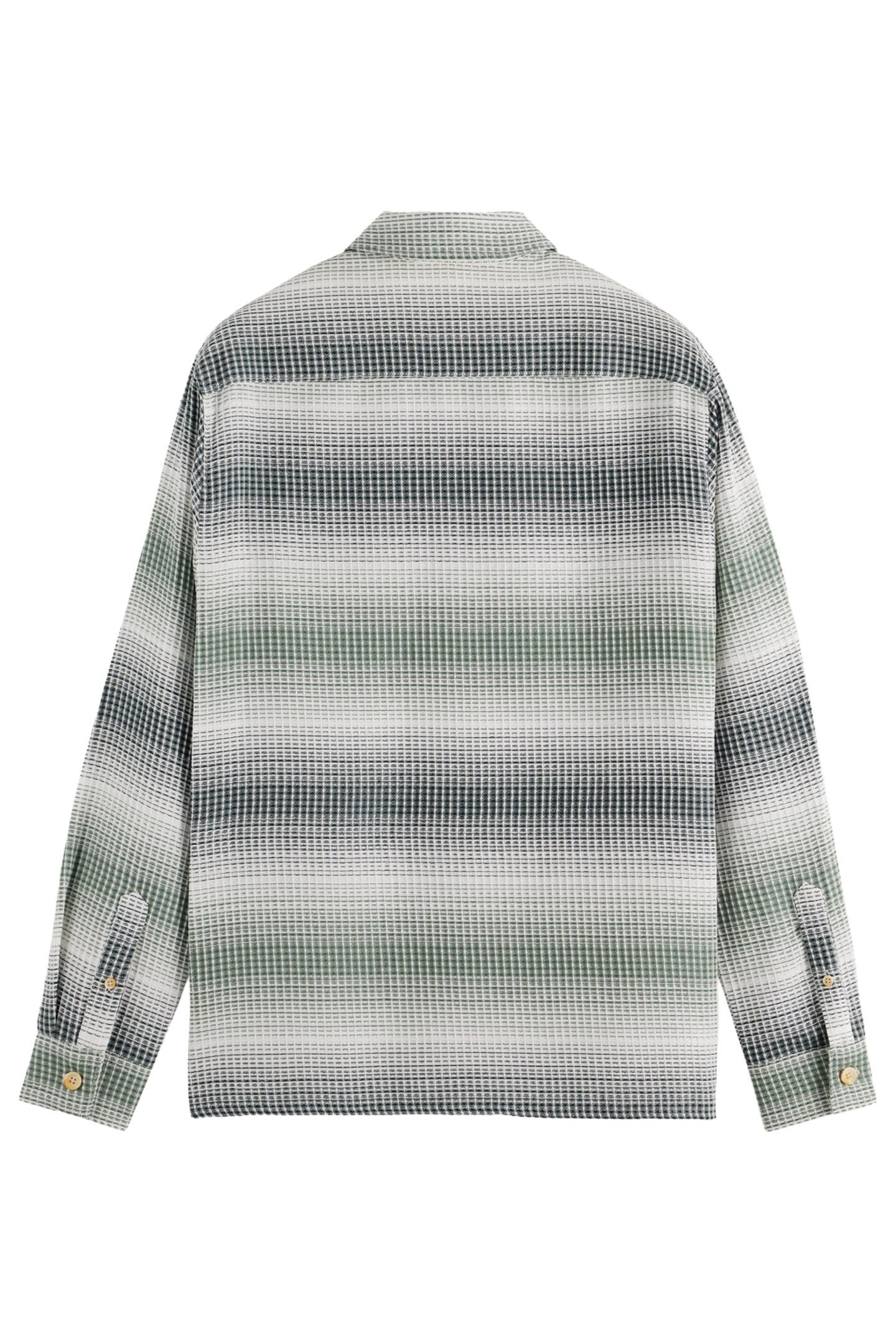 RELAXED FIT STRIPE WAFFLE SHIRT AMSTERDAM GREEN STRIPE 3