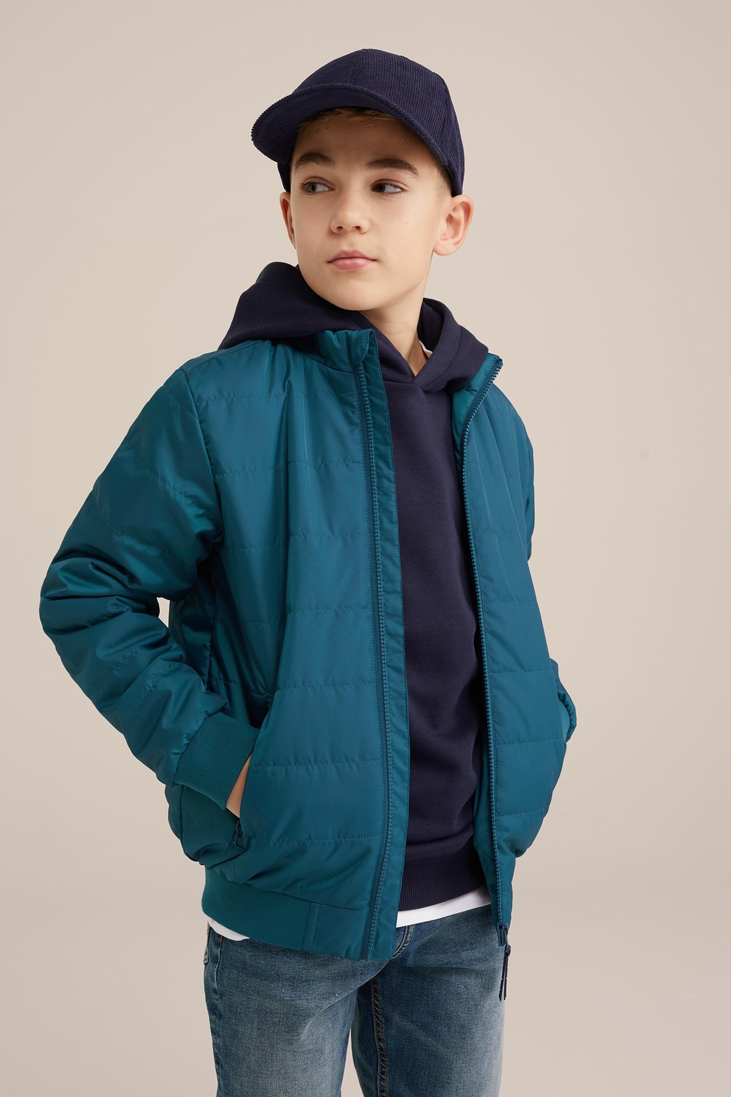 BOYS BOMBER SEA GREEN 1