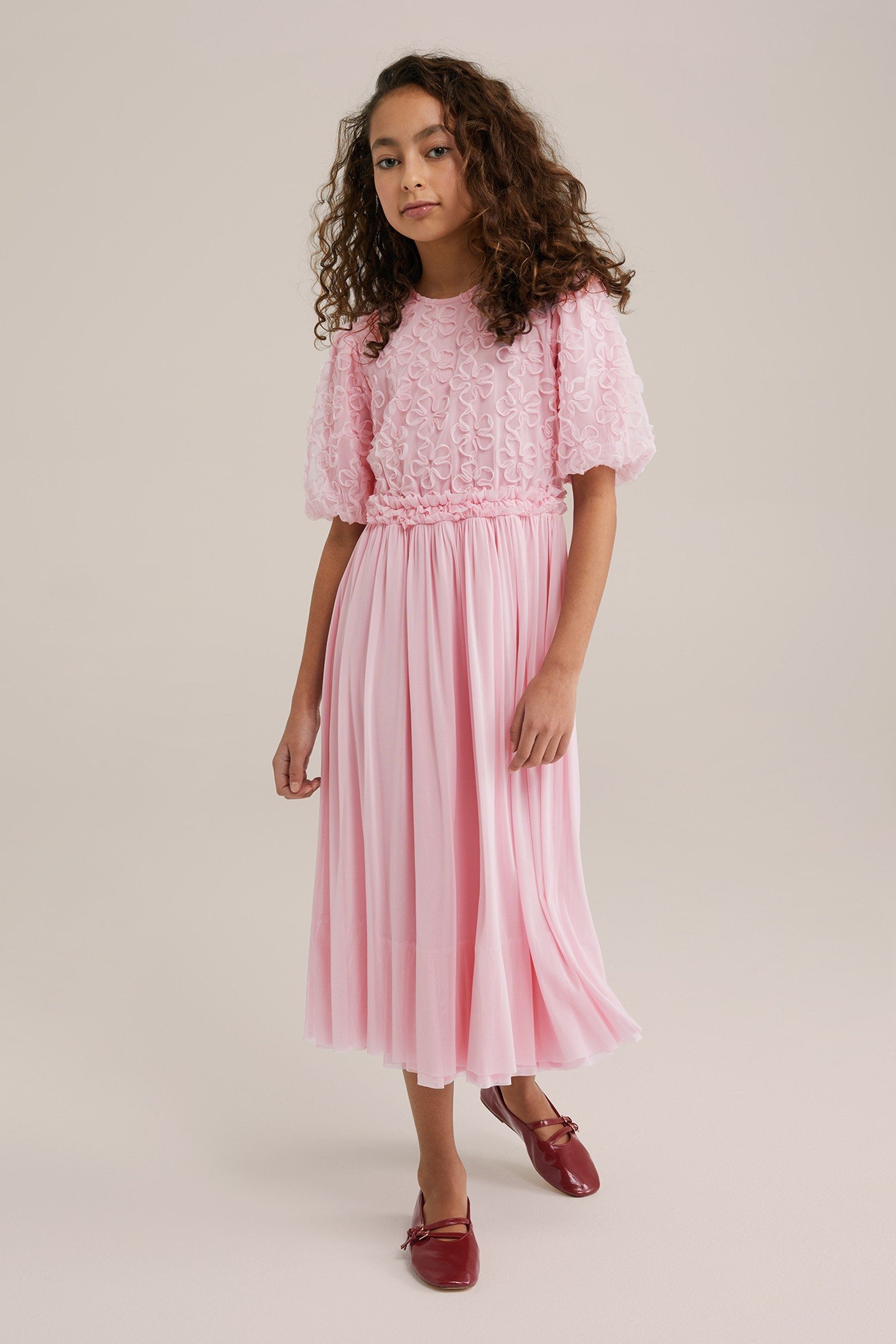 GIRLS DRESS MAXI LENGTH LIGHT PINK 4