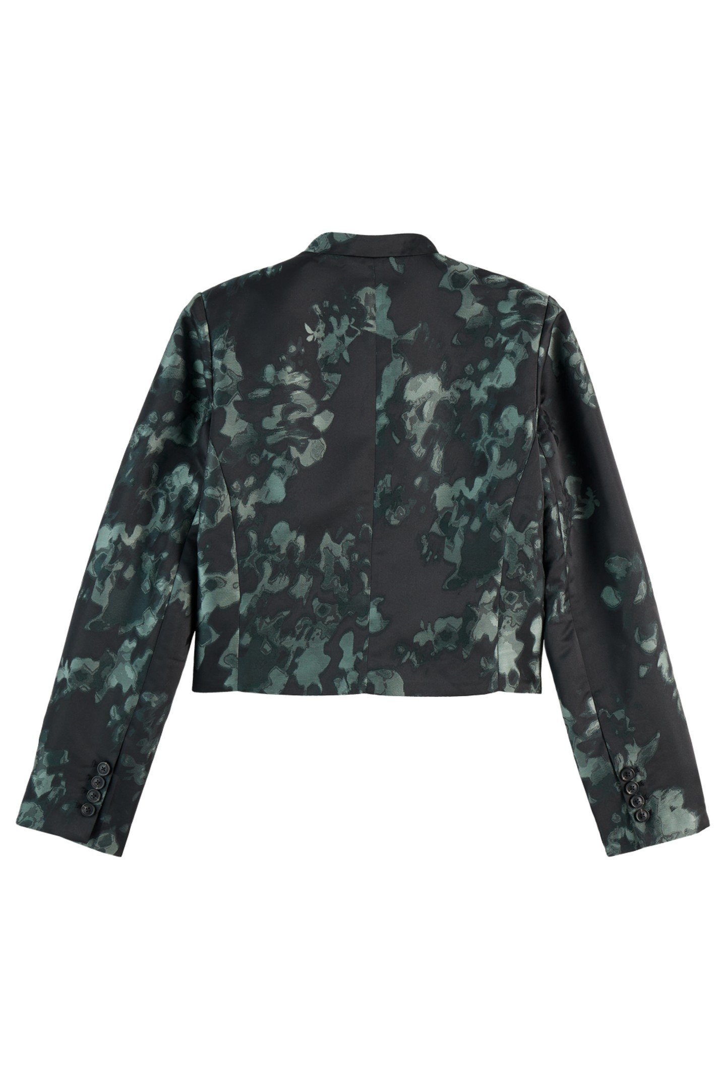 FLORAL JACQUARD CROPPED BLAZER NIEUW BLOSSOM PRINT PARK GREE 2