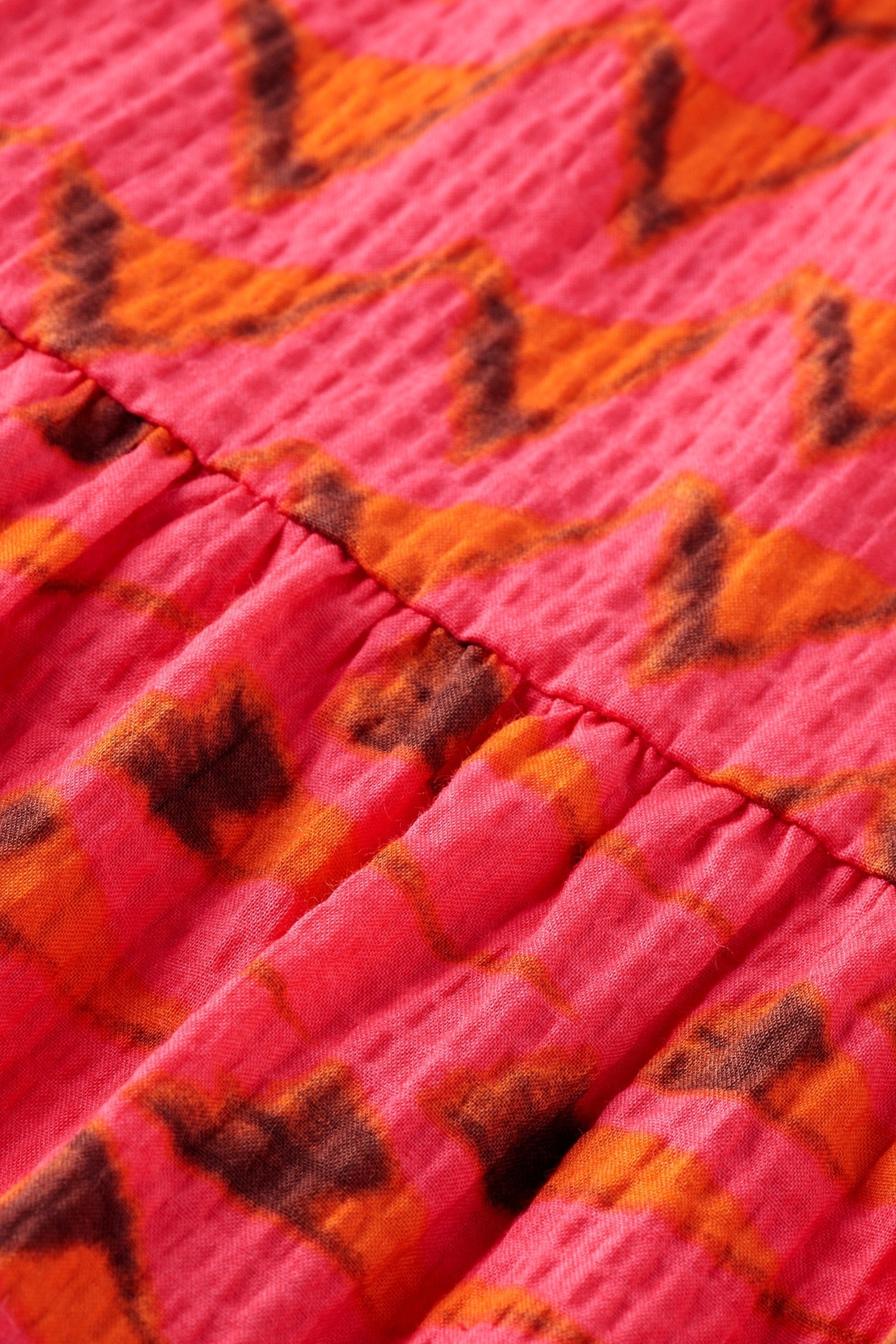 COTTON SEERSUCKER MIDI DRESS HOUSE OF MIRRORS PINK 5