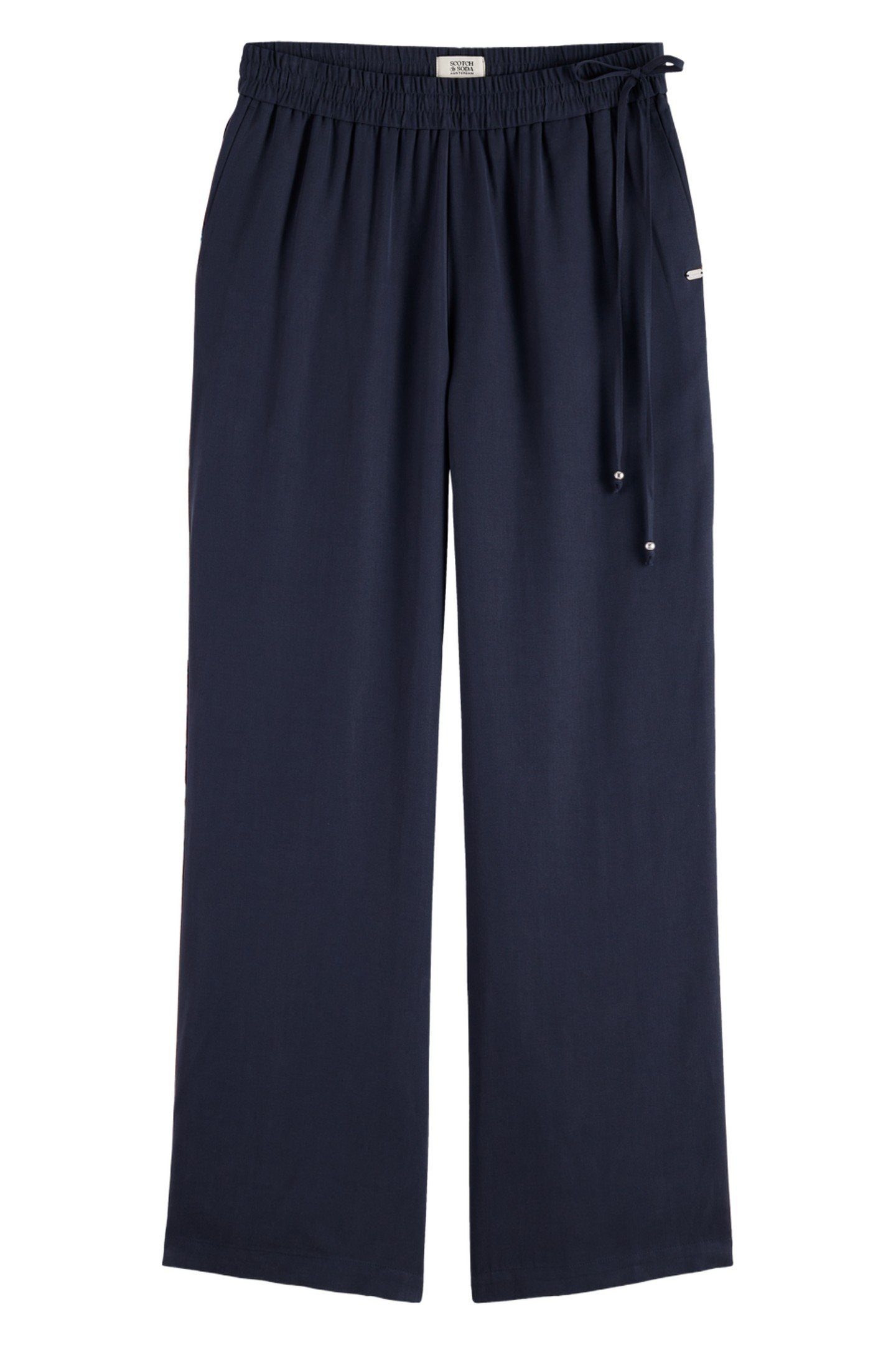 GIA - MID RISE WIDE LEG ELASTICATED TROUSERS MIDNIGHT BLUE 4