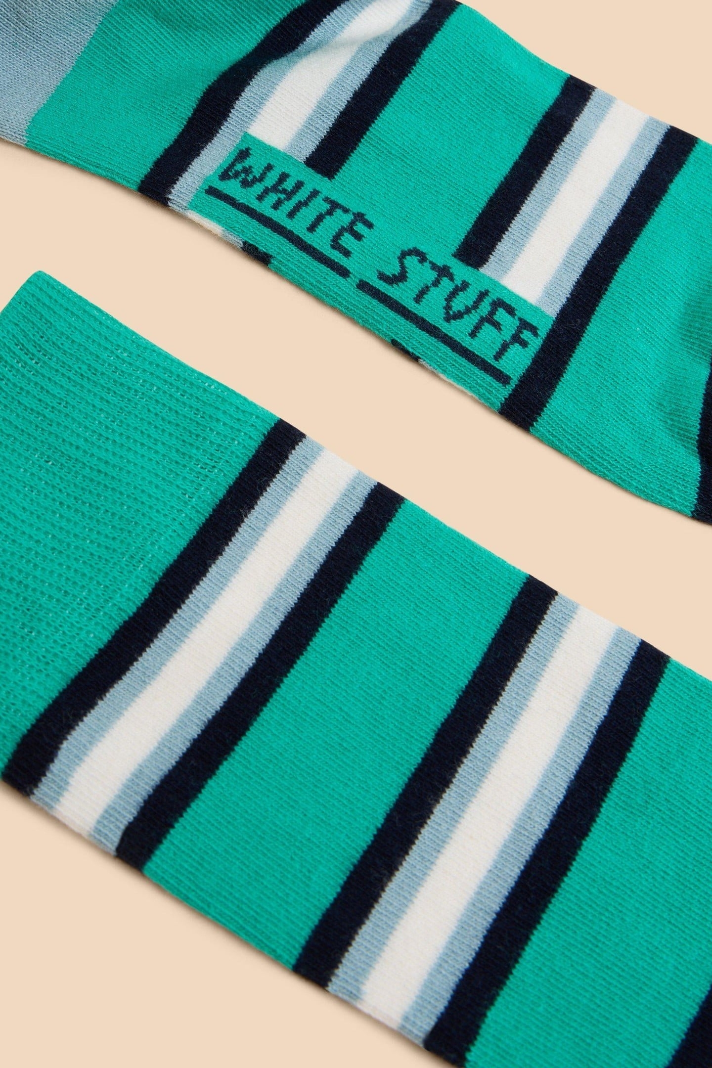 SPACED STRIPE ANKLE SOCK TEAL MULTI 2