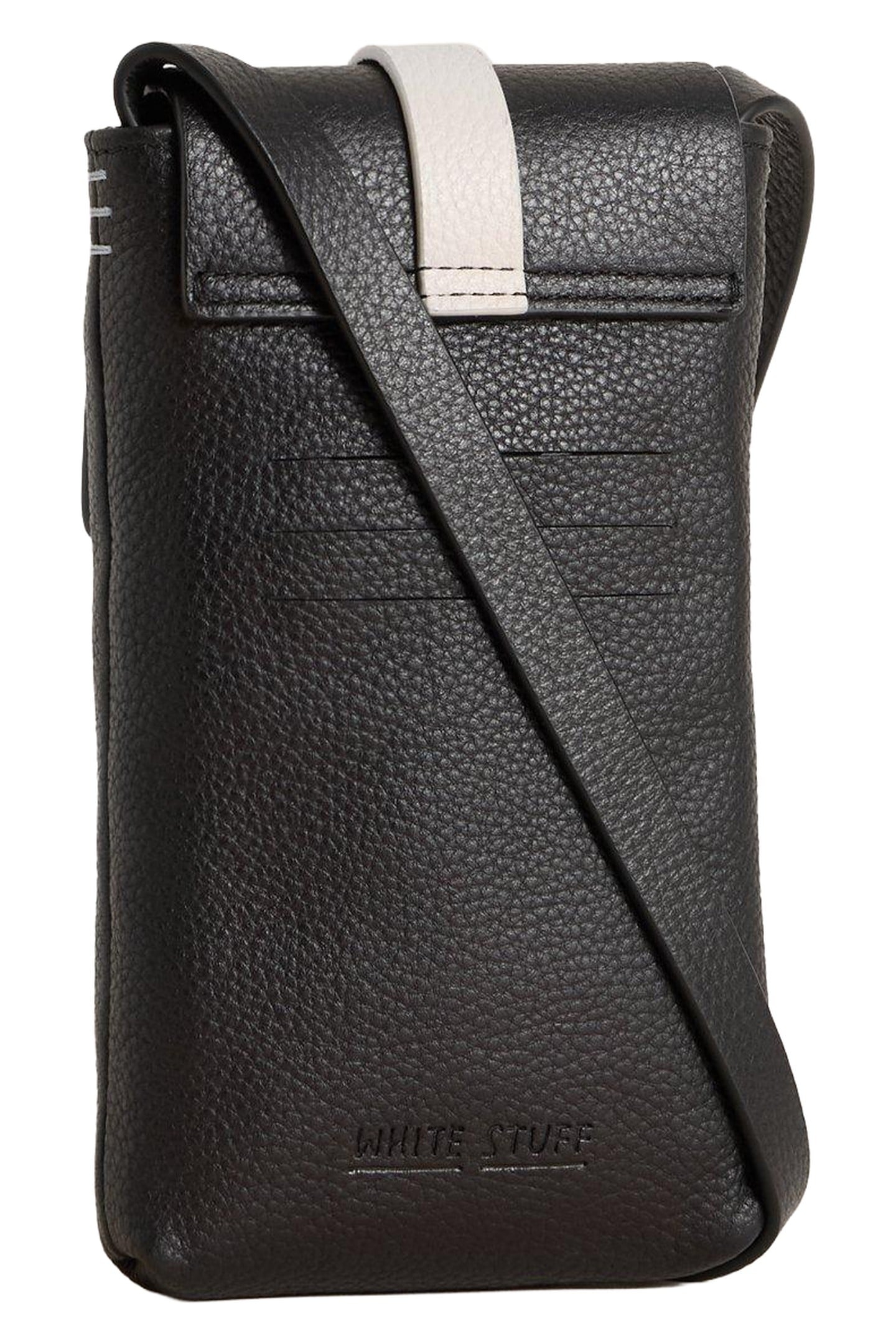 CLARA BUCKLE LEATHER PHONE BAG PURE BLACK 1