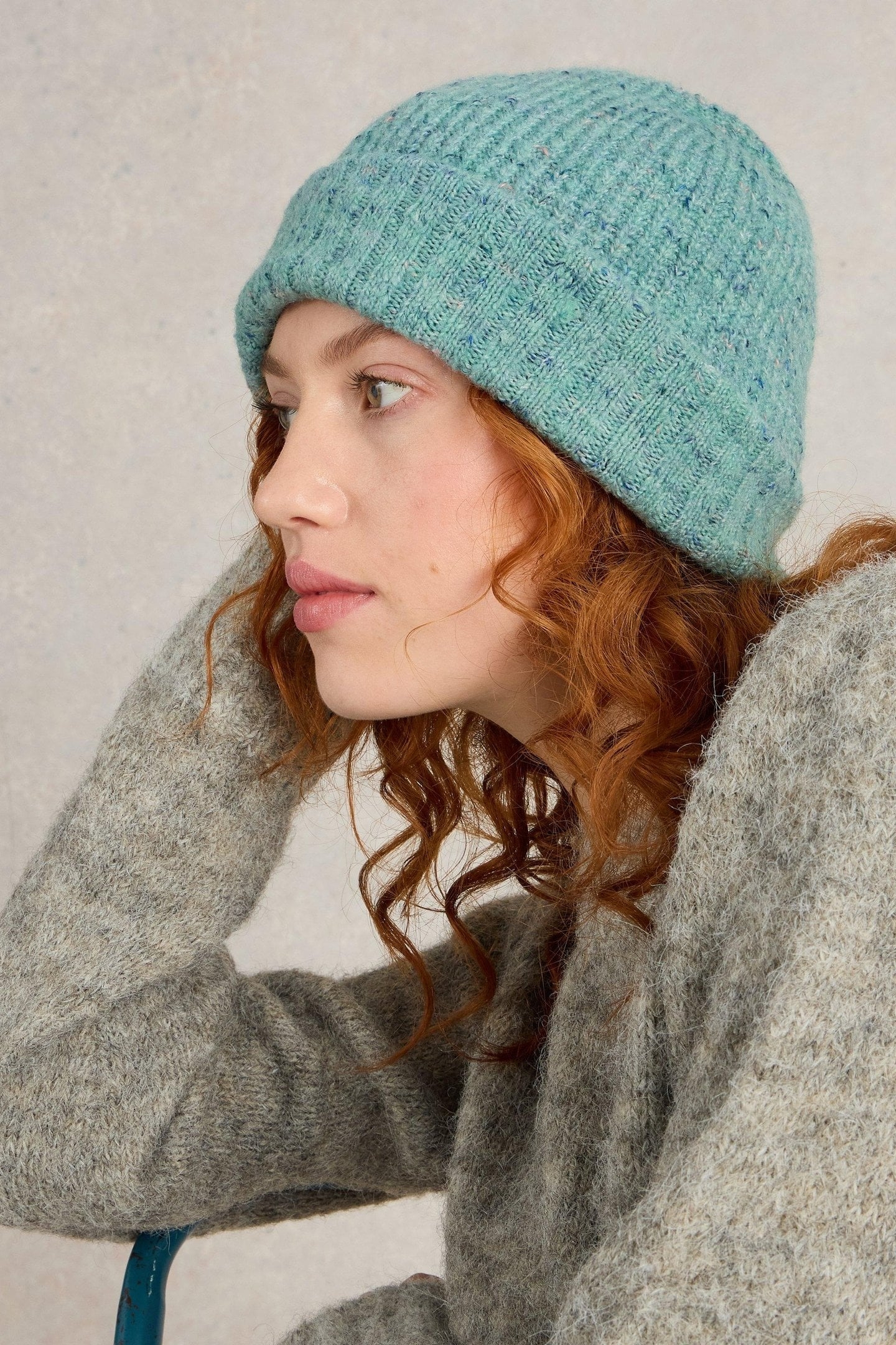 ABBY KNITTED BEANIE LIGHT TEAL 3