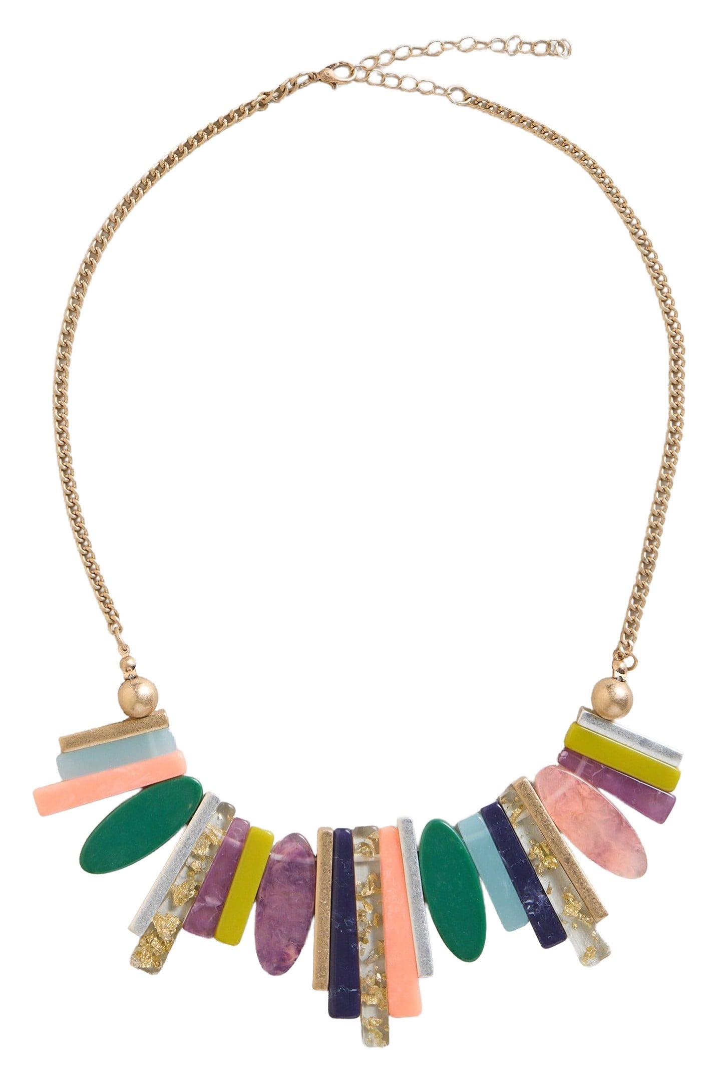 PINE STATEMENT NECKACE SILVER TONE METALLIC 2