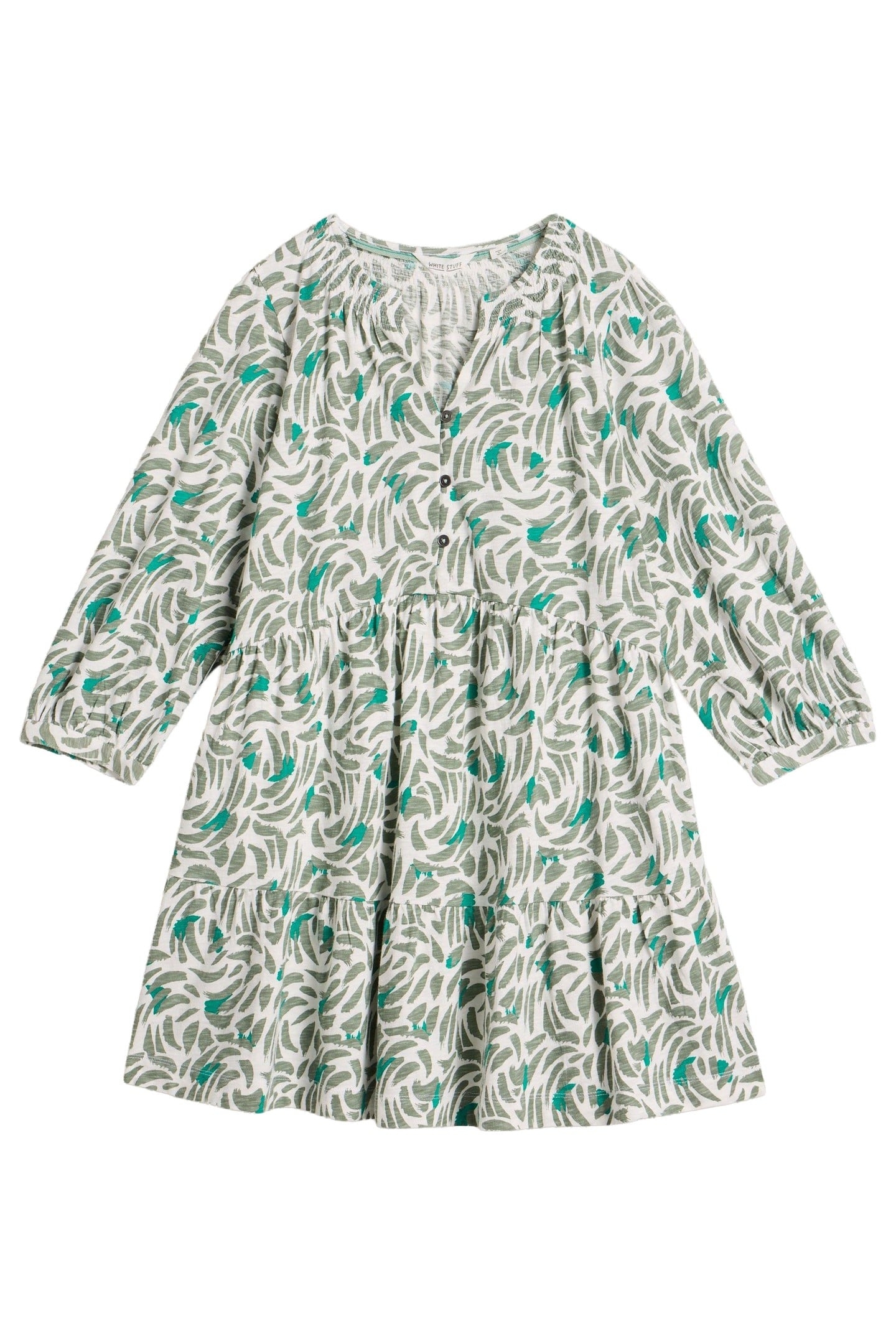 MARLIE BUTTON TUNIC GREEN PRINT 4